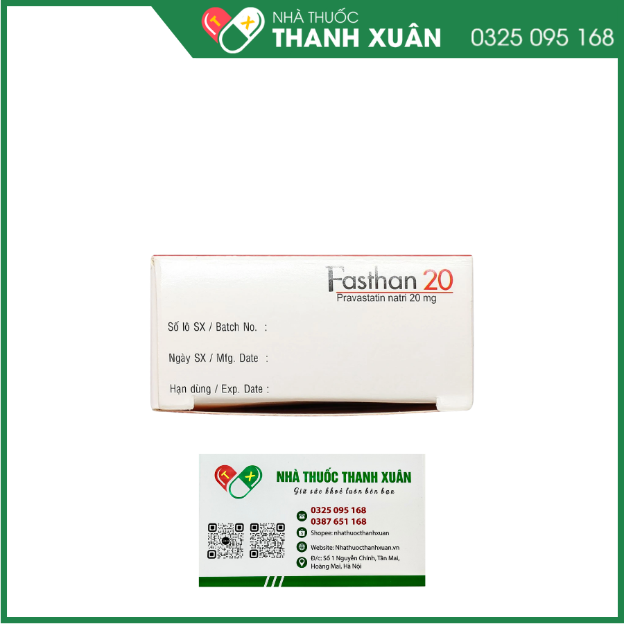 Thuốc Fasthan 20 SaVipharm điều trị rối loạn lipid máu, dự phòng biến cố tim mạch